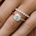 2.96 Ctw Solitaire Round VVS1 Diamond Engagement Ring,Full Eternity Wedding Band ,10k Yellow Gold