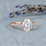 2.30 Carat Oval Cut Diamond Double 4-Prong Solitaire Engagement Ring Solid 14k Rose Gold