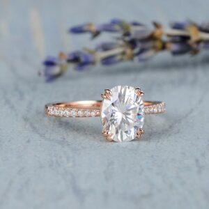 2.30 Carat Oval Cut Diamond Double 4-Prong Solitaire Engagement Ring Solid 14k Rose Gold
