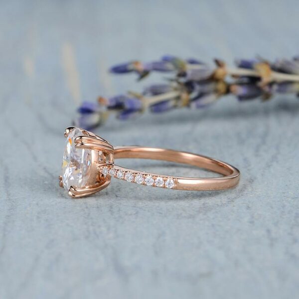 2.30 Carat Oval Cut Diamond Double 4-Prong Solitaire Engagement Ring Solid 14k Rose Gold