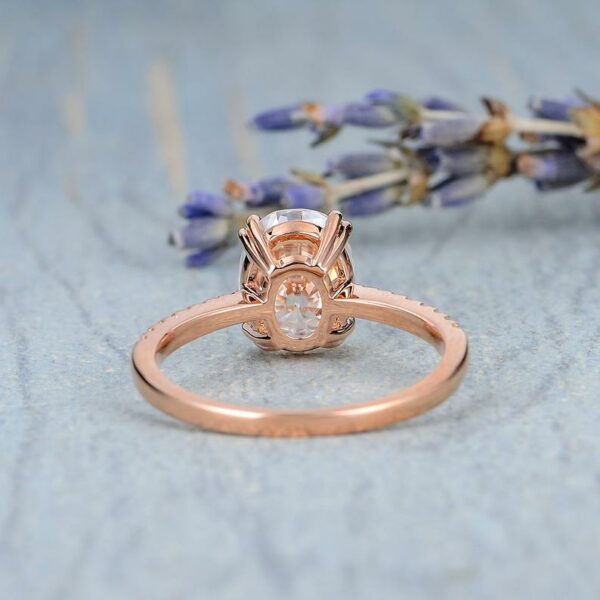 2.30 Carat Oval Cut Diamond Double 4-Prong Solitaire Engagement Ring Solid 14k Rose Gold