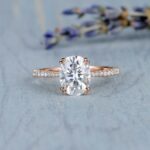 2.30 Carat Oval Cut Diamond Double 4-Prong Solitaire Engagement Ring Solid 14k Rose Gold