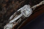 2.15 Carat Princess Cut VVS1 White Diamond Halo Engagement Ring Real 925 Sterling Silver