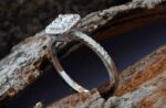 2.15 Carat Princess Cut VVS1 White Diamond Halo Engagement Ring Real 925 Sterling Silver