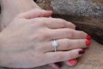 2.15 Carat Princess Cut VVS1 White Diamond Halo Engagement Ring Real 925 Sterling Silver
