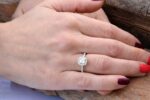 2.15 Carat Princess Cut VVS1 White Diamond Halo Engagement Ring Real 925 Sterling Silver
