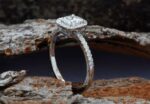 2.15 Carat Princess Cut VVS1 White Diamond Halo Engagement Ring Real 925 Sterling Silver