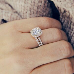 3.00Ctw Brilliant Cut Round Diamond Halo Engagement Ring Bridal Wedding Set Solid 14k Yellow Gold