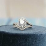 Unique 2.18 Ctw Round White Diamond Fancy Engagement Ring Curved Band 14k Gold Plated