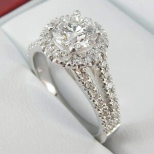 Classic 2.60 Ctw Round White Diamond Wedding Engagement Ring Solid 10k White Gold