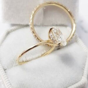 2.60 Ctw Oval Cut VVS1 Diamond Solitaire Engagement Ring Wedding Band Solid 14k Yellow Gold