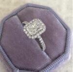 Classic 2.65 Ctw Radiant White Diamond Halo Best Engagement Ring Solid 14k White Gold