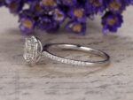 Classic 2.45 CT Cushion Cut Diamond Halo With Accents Engagement Ring 14k Gold Over
