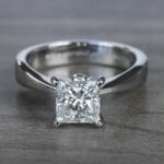 2.00 Carat Princess Cut Brilliant Diamond Classic Engagement Ring 14k Gold Plated