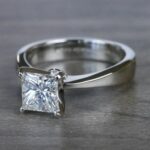 2.00 Carat Princess Cut Brilliant Diamond Classic Engagement Ring 14k Gold Plated
