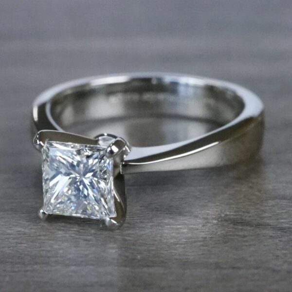 2.00 Carat Princess Cut Brilliant Diamond Classic Engagement Ring 14k Gold Plated