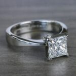 2.00 Carat Princess Cut Brilliant Diamond Classic Engagement Ring 14k Gold Plated