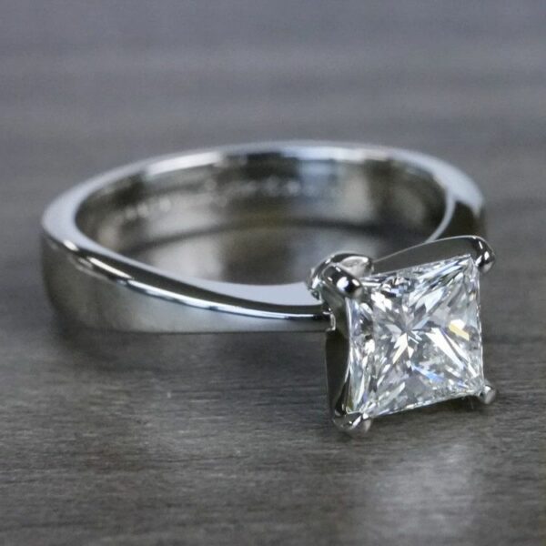 2.00 Carat Princess Cut Brilliant Diamond Classic Engagement Ring 14k Gold Plated