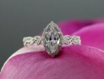 Halo & Infinity Engagement Ring, 2.58 Ctw Marquise Cut VVS1 Diamond Ring Solid 14K White Gold