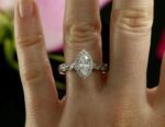Halo & Infinity Engagement Ring, 2.58 Ctw Marquise Cut VVS1 Diamond Ring Solid 14K White Gold