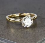 2.30 Carat Solitaire 6-Prong Brilliant Cut Diamond Engagement Ring Solid 14k Yellow Gold
