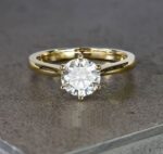2.30 Carat Solitaire 6-Prong Brilliant Cut Diamond Engagement Ring Solid 14k Yellow Gold