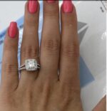 2.60 Ctw Princess Cut White Diamond Split-Shank Wedding Engagement Ring Real 14k White Gold