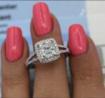 2.60 Ctw Princess Cut White Diamond Split-Shank Wedding Engagement Ring Real 14k White Gold