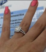 2.60 Ctw Princess Cut White Diamond Split-Shank Wedding Engagement Ring Real 14k White Gold
