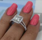 2.60 Ctw Princess Cut White Diamond Split-Shank Wedding Engagement Ring Real 14k White Gold