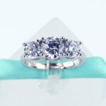 2.55 Carat Three-Stone Round Cut Diamond Wedding Engagement Ring Solid 14k White Gold