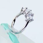 2.55 Carat Three-Stone Round Cut Diamond Wedding Engagement Ring Solid 14k White Gold