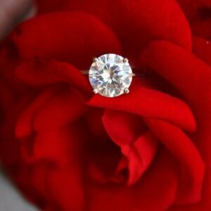 2.40 Carat Brilliant Cut Solitaire Diamond Engagement Ring Promise Ring For Her 14k Yellow Gold Over