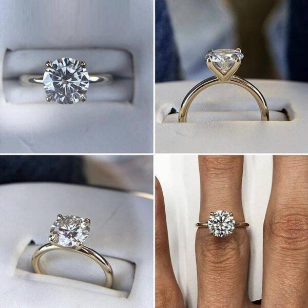 2.40 Carat Brilliant Cut Solitaire Diamond Engagement Ring Promise Ring For Her 14k Yellow Gold Over