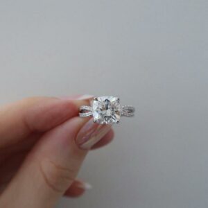 Classic 3.10 Ctw Solitaire Cushion Cut Diamond Beautiful Twisted Engagement Ring Solid 14k White Gold