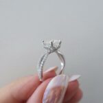 Classic 3.10 Ctw Solitaire Cushion Cut Diamond Beautiful Twisted Engagement Ring Solid 14k White Gold
