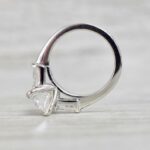 3.00 Ctw Radiant White Diamond Side Stone Classic Engagement Ring 14k White Gold Plated