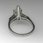 2.63 Ctw Marquise Cut Solitaire Diamond With Baguette Accents Engagement Ring Real 10k White Gold