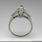 2.63 Ctw Marquise Cut Solitaire Diamond With Baguette Accents Engagement Ring Real 10k White Gold