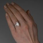 2.63 Ctw Marquise Cut Solitaire Diamond With Baguette Accents Engagement Ring Real 10k White Gold