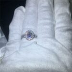 2.46 Ctw White Oval Cut Diamond Double Halo Classic Engagement Ring Solid 14k White Gold