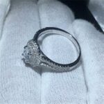 2.46 Ctw White Oval Cut Diamond Double Halo Classic Engagement Ring Solid 14k White Gold