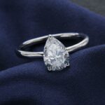 Fancy 2.50Ct Pear Shape White Diamond Solitaire Engagement Ring 14k White Gold Over
