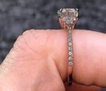 2.53 Ctw Brilliant Cut VVS1 Diamond Side-Stone Engagement Ring 14k White Gold Over