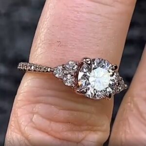 2.53 Ctw Brilliant Cut VVS1 Diamond Side-Stone Engagement Ring 14k White Gold Over