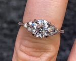 2.53 Ctw Brilliant Cut VVS1 Diamond Side-Stone Engagement Ring 14k White Gold Over