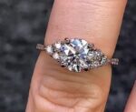 2.53 Ctw Brilliant Cut VVS1 Diamond Side-Stone Engagement Ring 14k White Gold Over