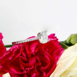 Unique 2.36 Ctw Cushion Cut Brilliant Diamond Solitaire Engagement Ring 10k White Gold