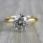 2.05 Ctw Solitaire 6-Prong Round Diamond 2-Tone Best Engagement Ring Solid 14k Yellow Gold