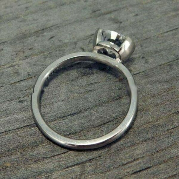 Half Bezel 2.00 Carat Excellent Cut Round Diamond Engagement Ring 14k Gold Over
